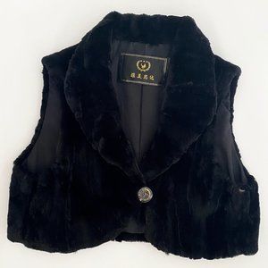 Fur Black Vest sz S